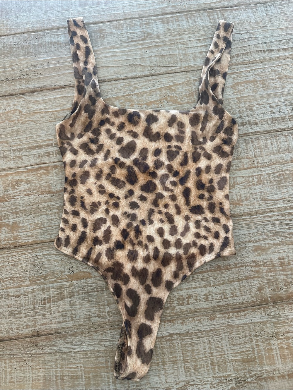 Zara Leopard Print Bodysuit - Tan and Brown